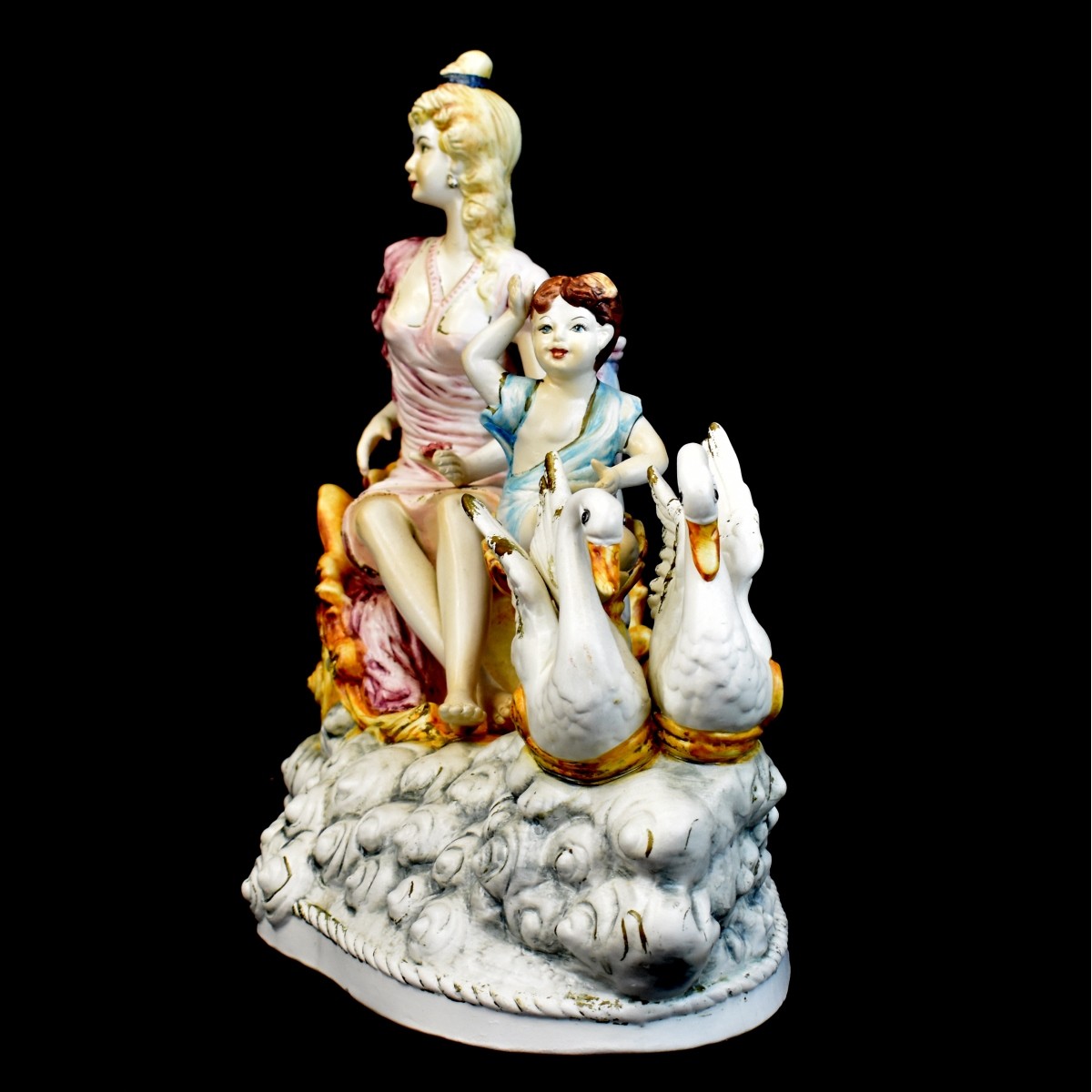 Capodimonte Venus Aphrodite Swan Chariot Figurine