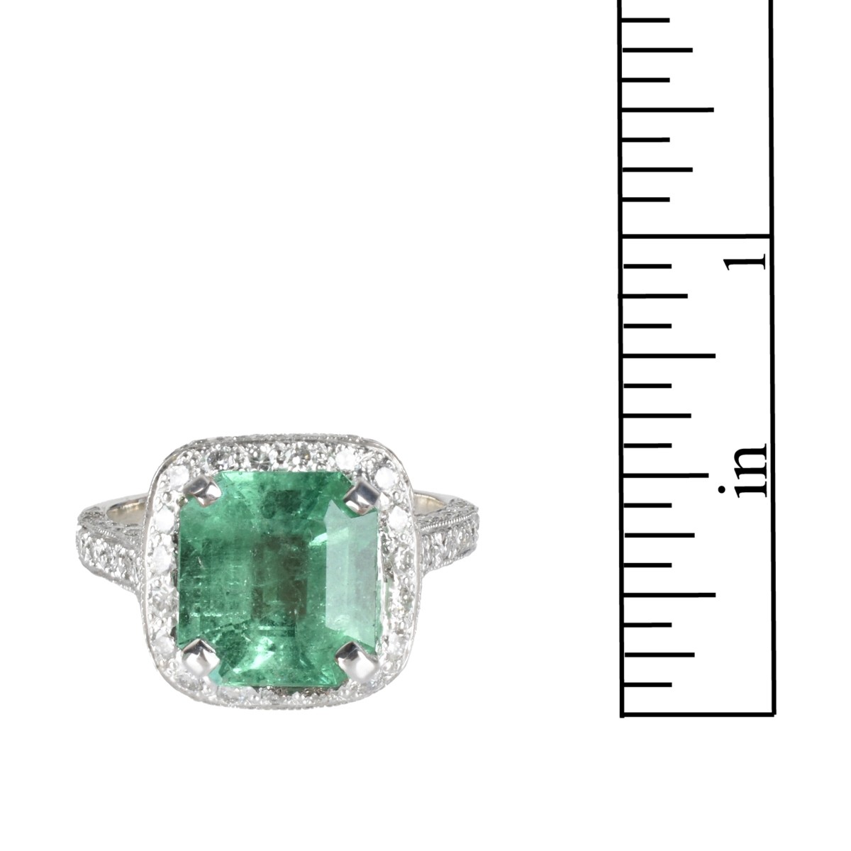 GIA Emerald, Diamond and 18K Ring