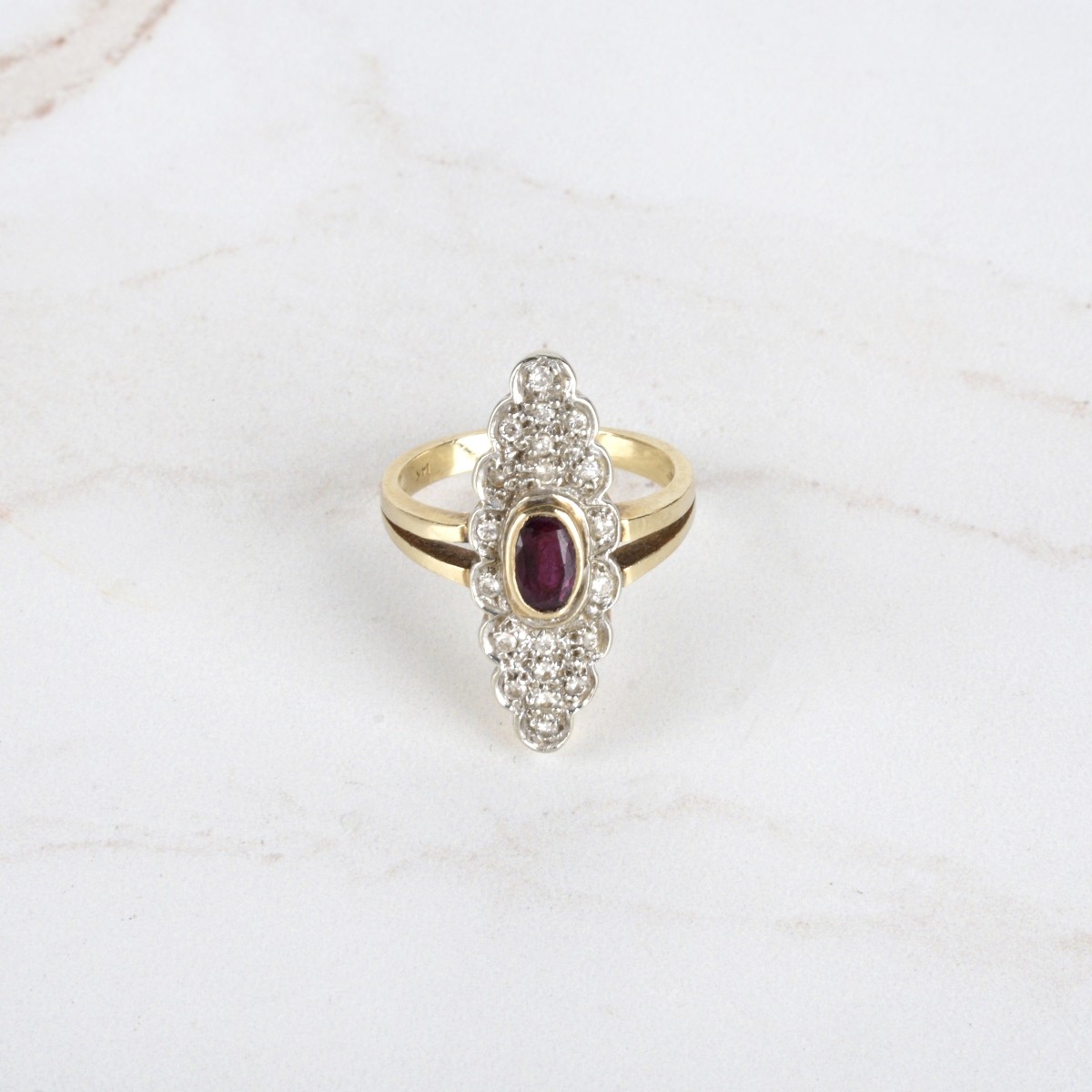 Ruby, Diamond and 14K Ring