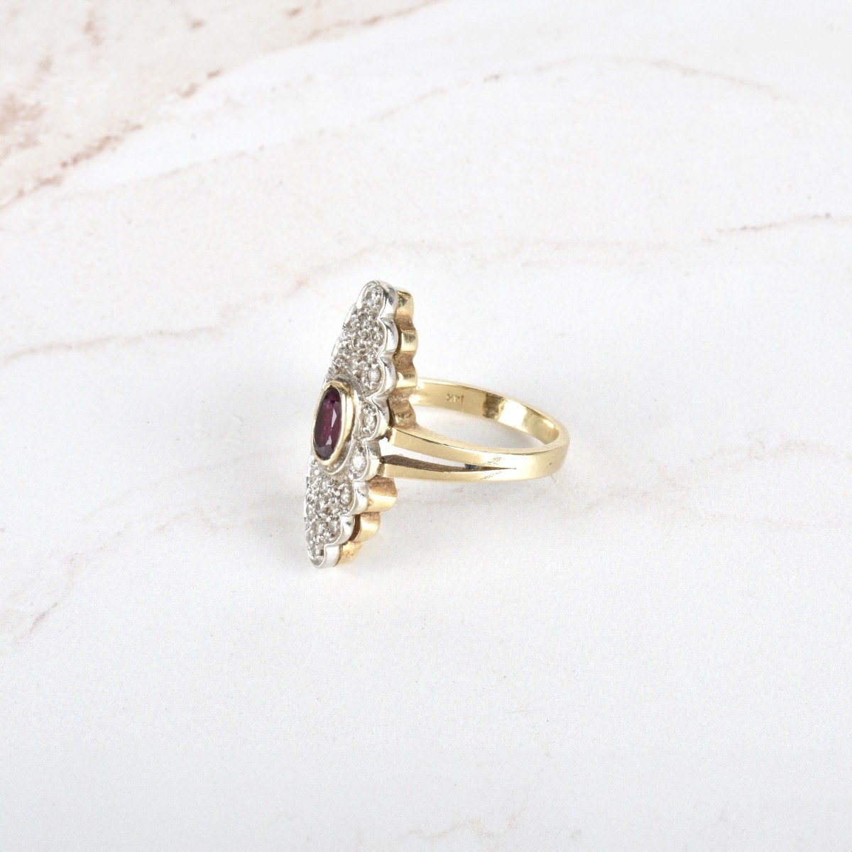 Ruby, Diamond and 14K Ring