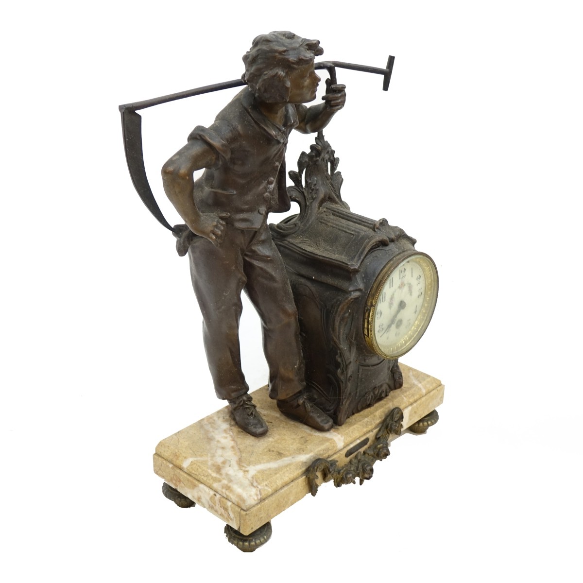 After: Louis Moreau (1855 - 1919) Bronze Clock