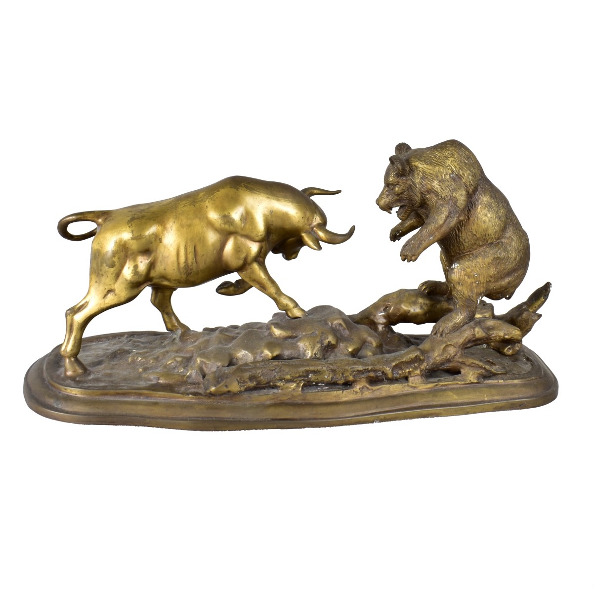 Bull and Bear Bronze Sculpture