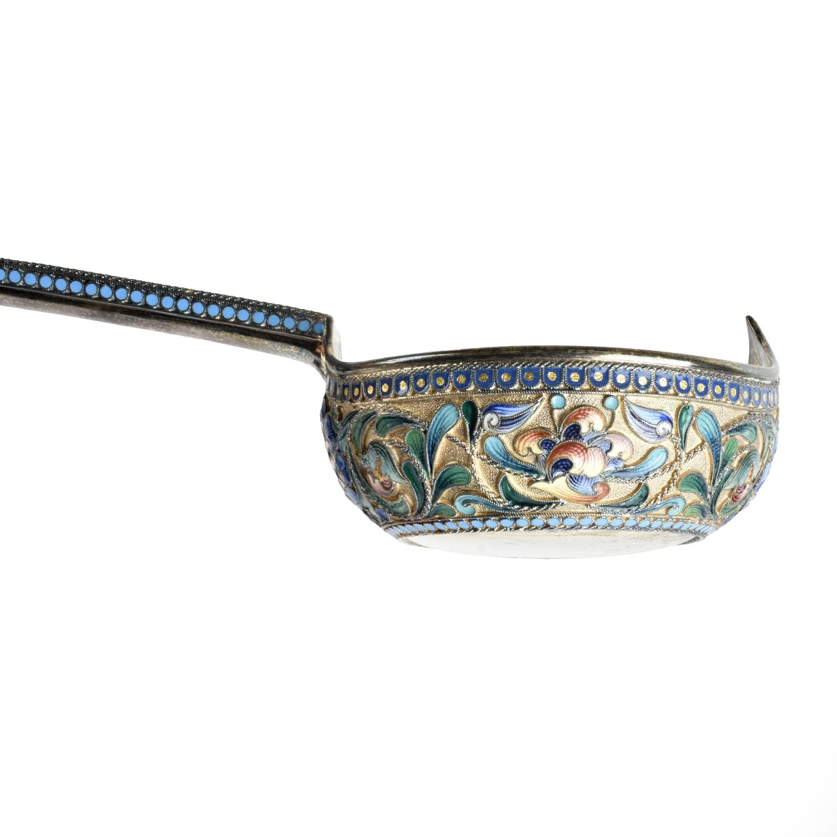 Russian Enamel Silver Gilt Kovsh