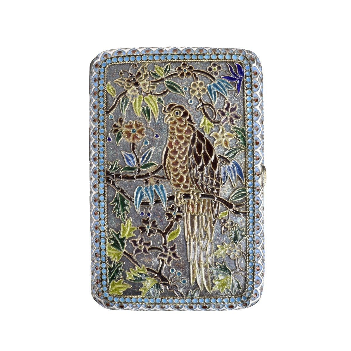 Russian Plique a Jour Silver Cigarette Case