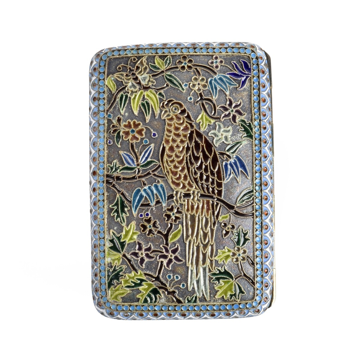 Russian Plique a Jour Silver Cigarette Case