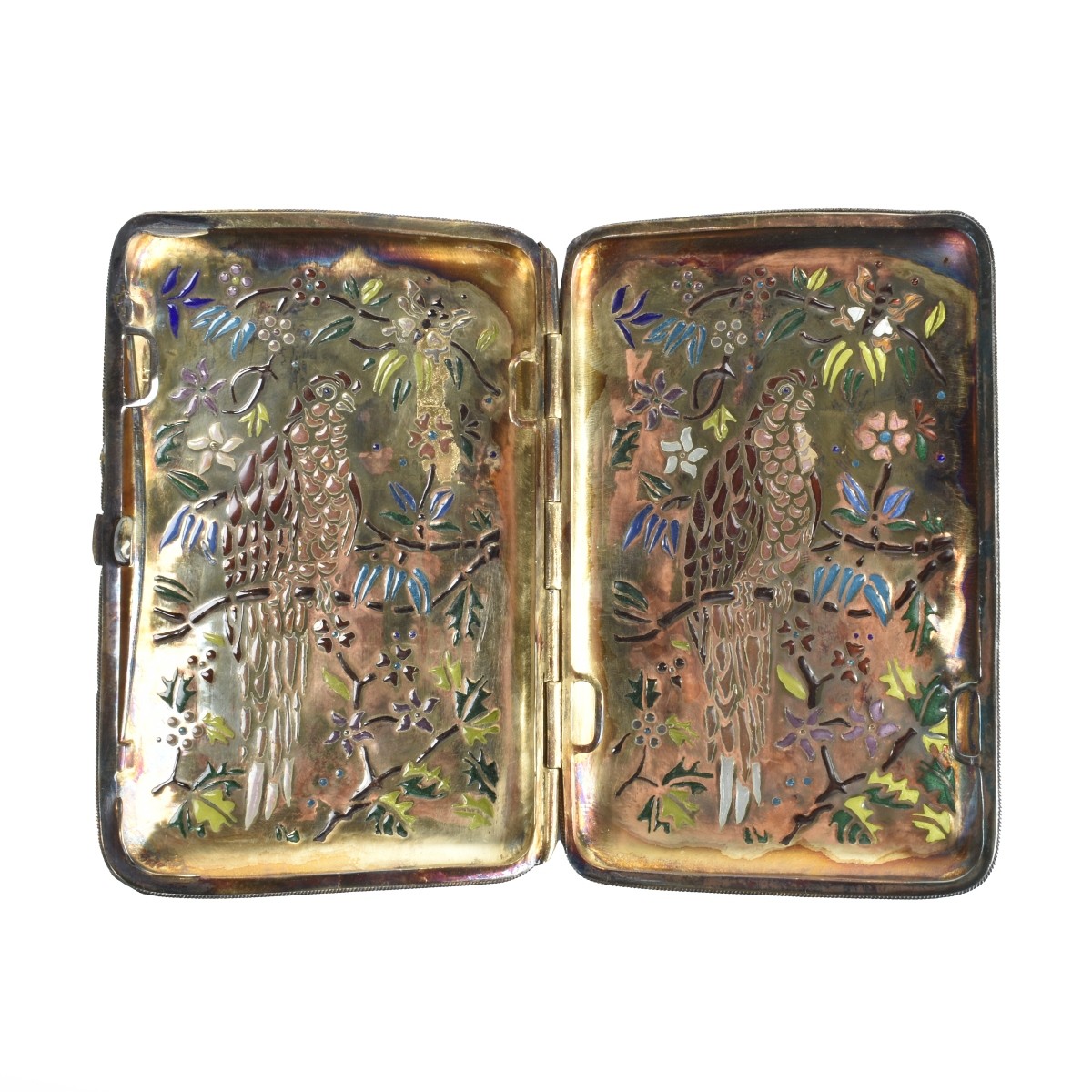 Russian Plique a Jour Silver Cigarette Case