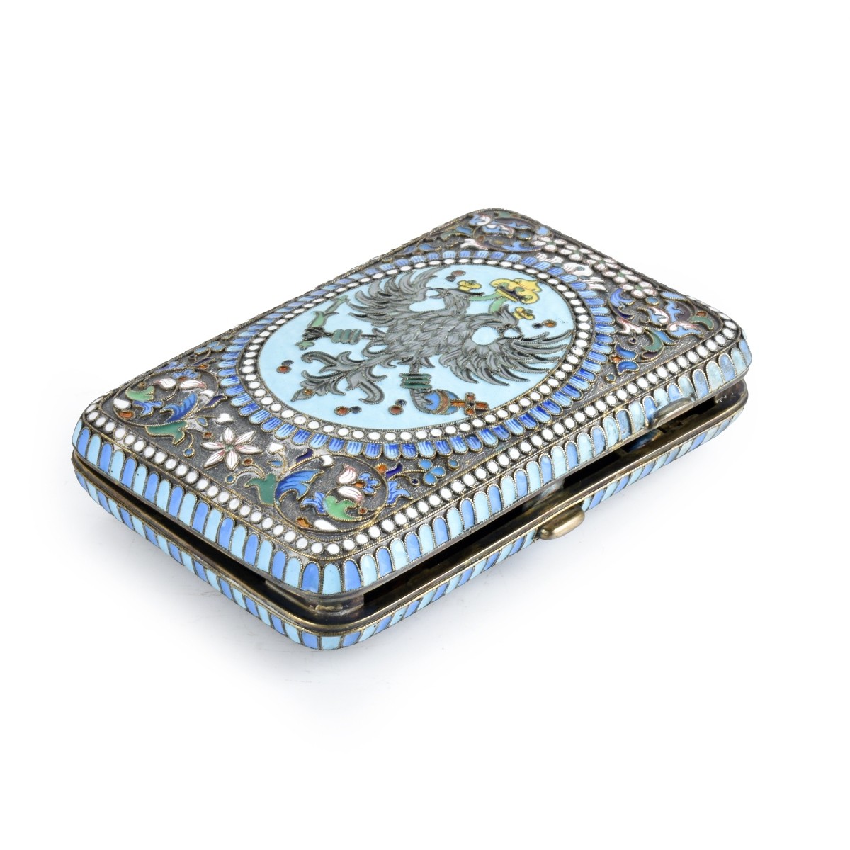 Russian Enamel Silver Cigarette Case