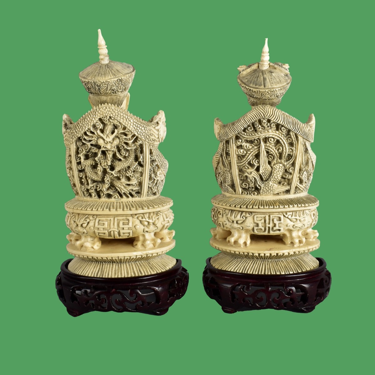 Pair of Chinese Carved Figurines