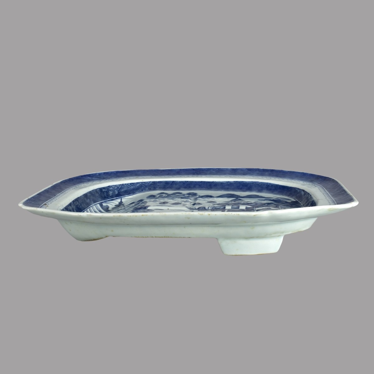 Large Chinese Canton Footed Dish