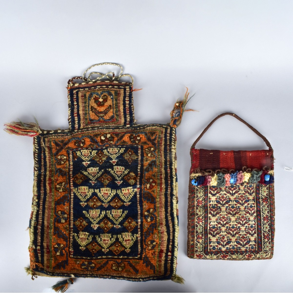 Two Semi Antique Persian Wool Salt Bags