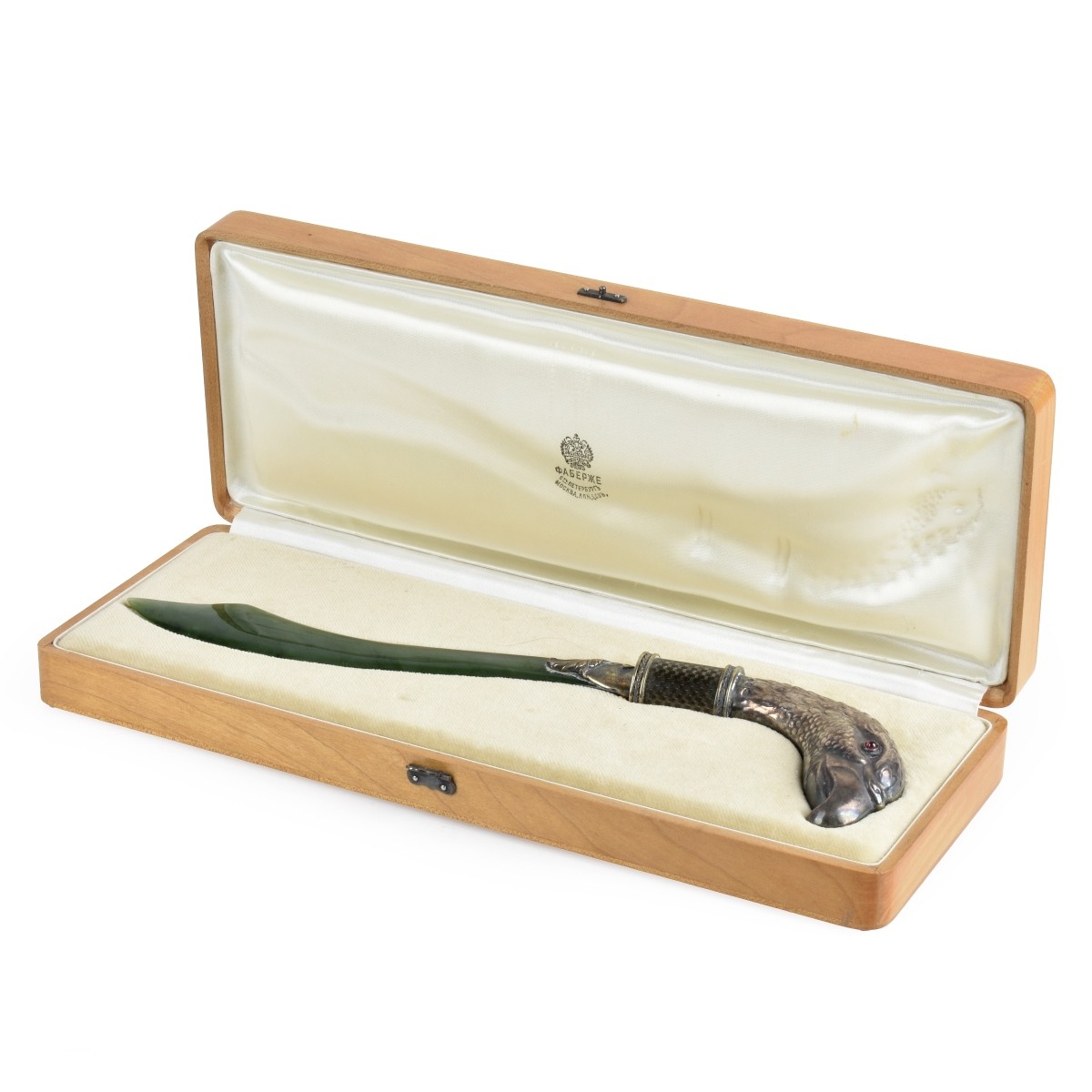 Russian Silver, Jade & Enamel Letter Opener