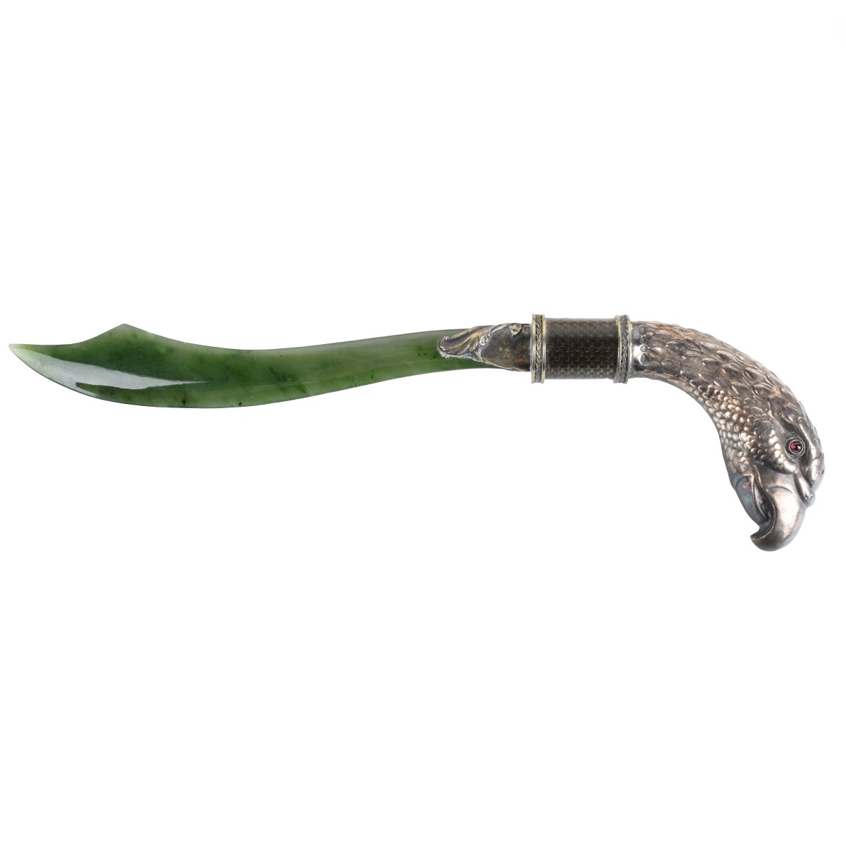 Russian Silver, Jade & Enamel Letter Opener