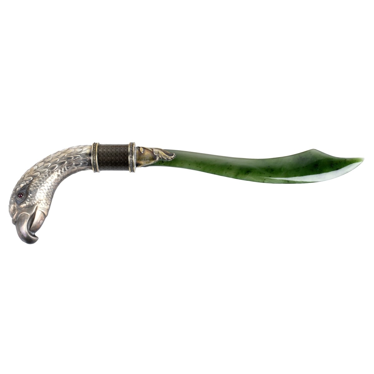 Russian Silver, Jade & Enamel Letter Opener