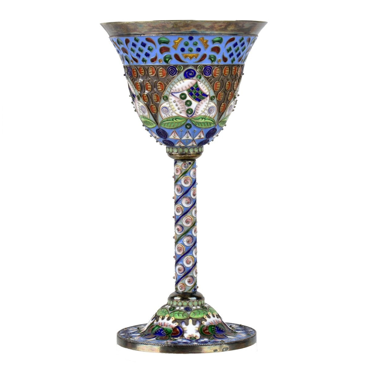 Russian Enamel Silver Gilt Goblet