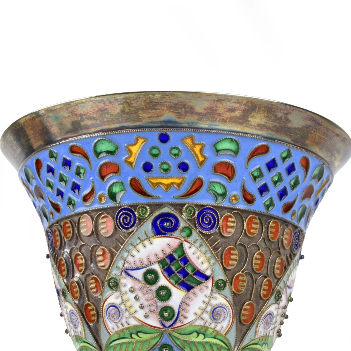 Russian Enamel Silver Gilt Goblet