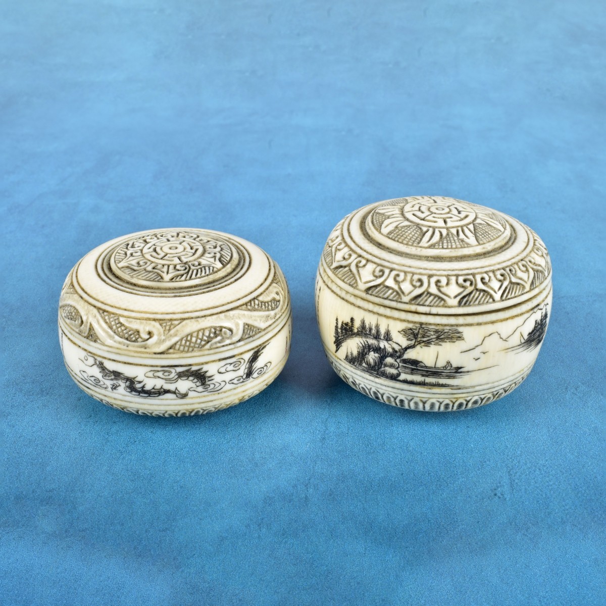 Two Antique Japanese Covered Boxes
