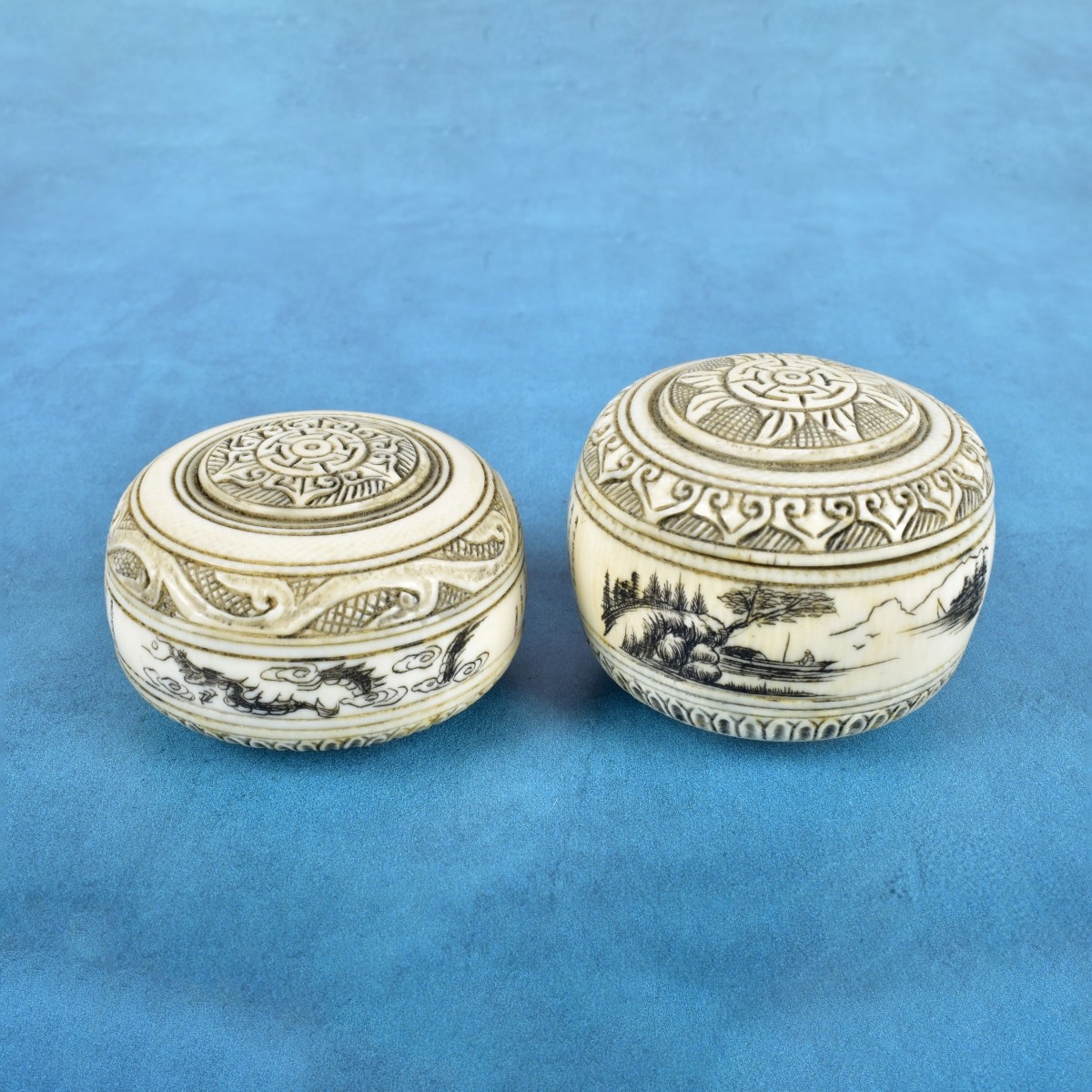 Two Antique Japanese Covered Boxes