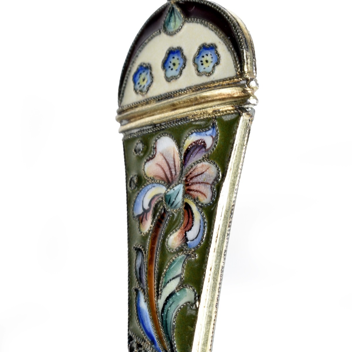 Russian Enamel Silver Gilt Tablespoon