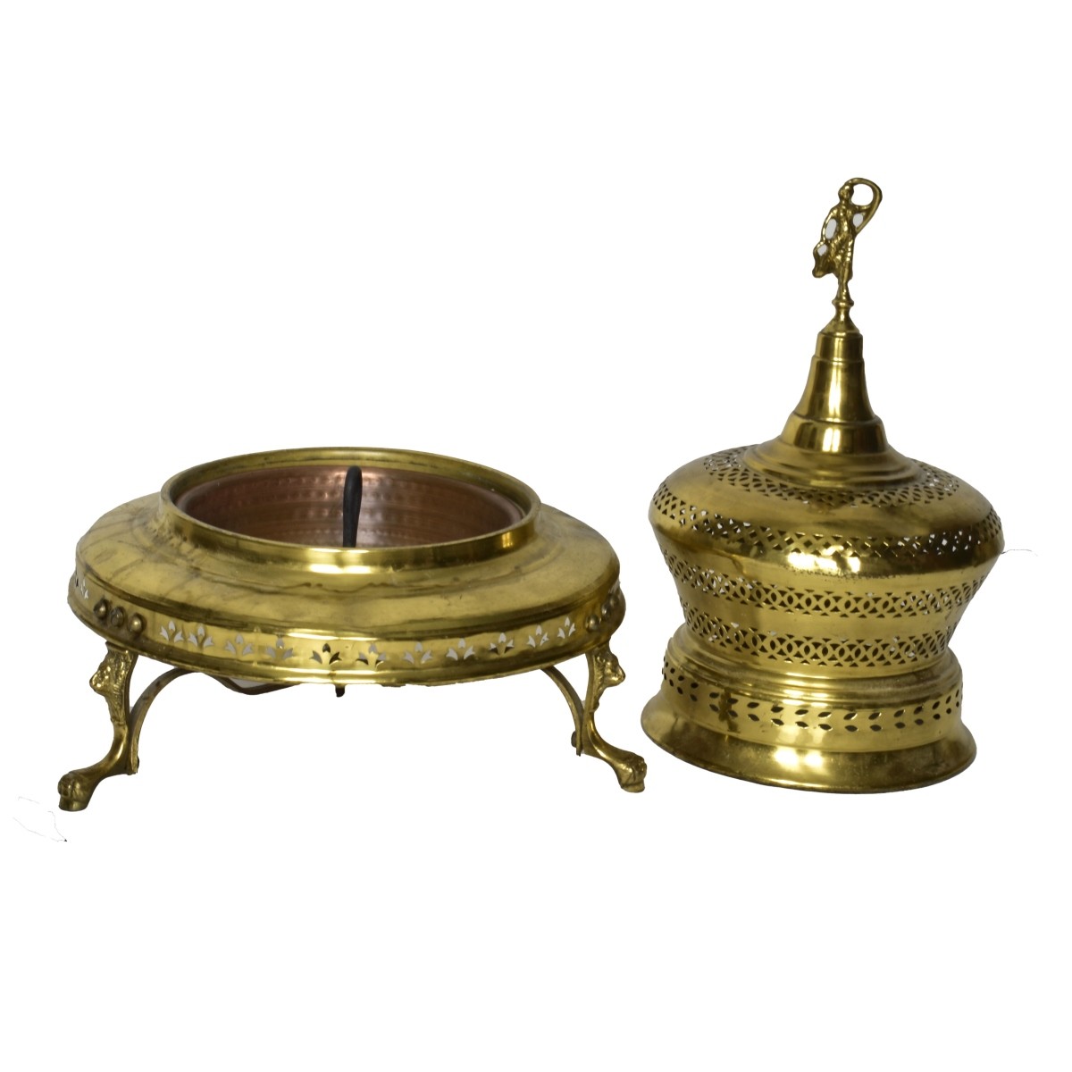 Large Moroccan Brass Brazier