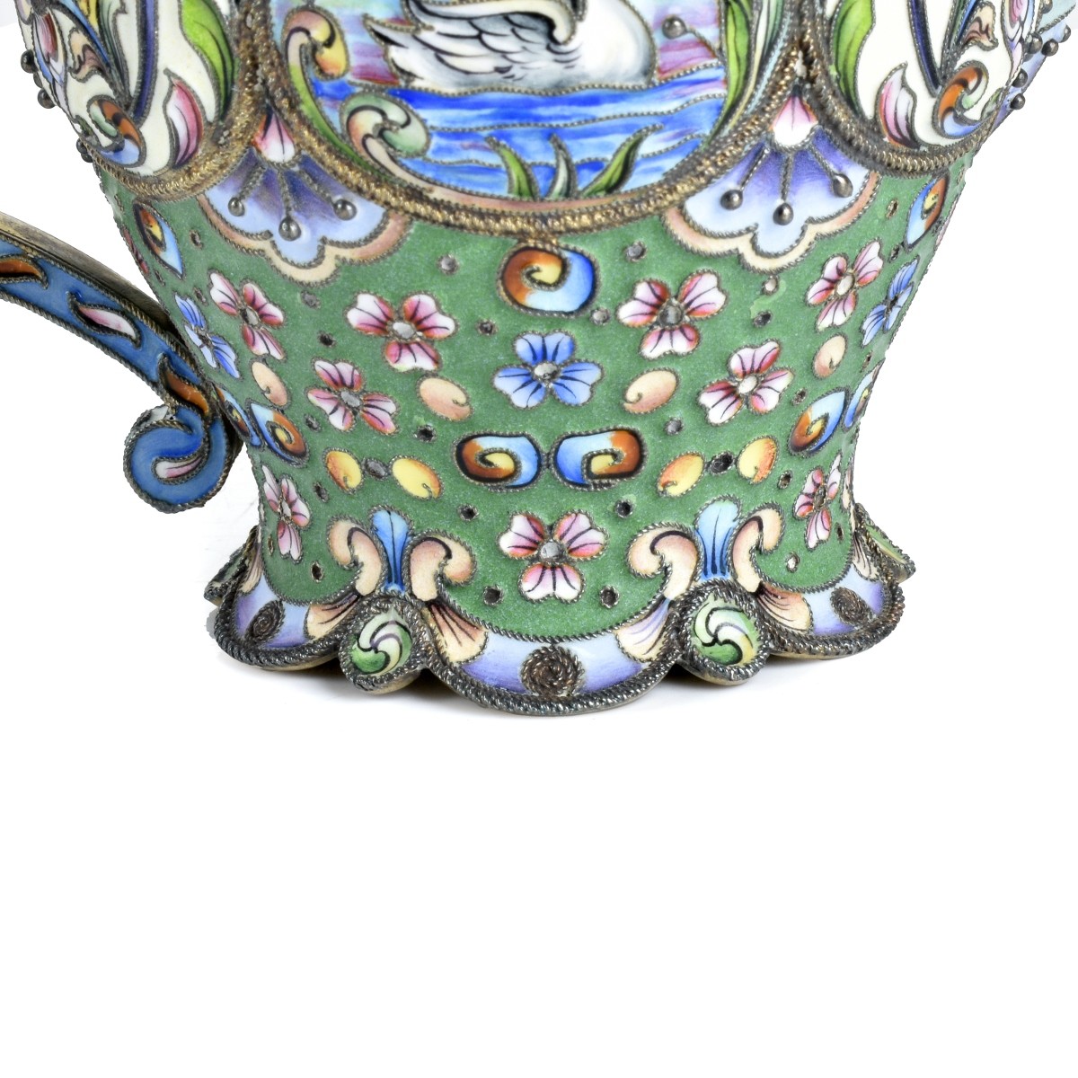 Russian Enamel Silver Gilt Creamer