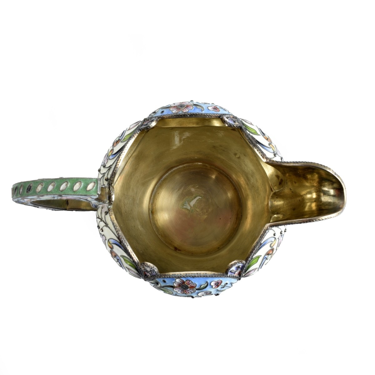 Russian Enamel Silver Gilt Creamer