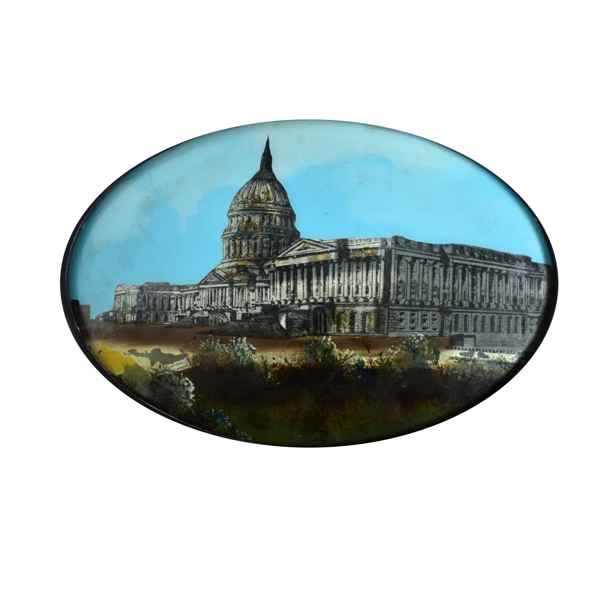 Convex Reverse Painted U.S. Capital Building