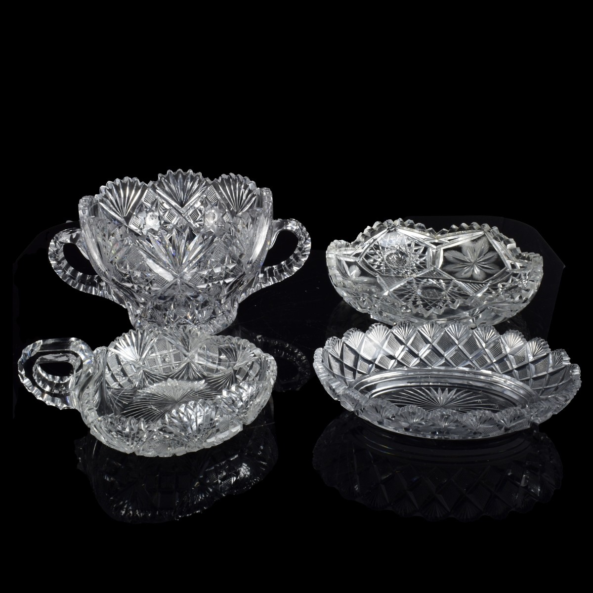 Four Pieces of Cut Crystal Tableware