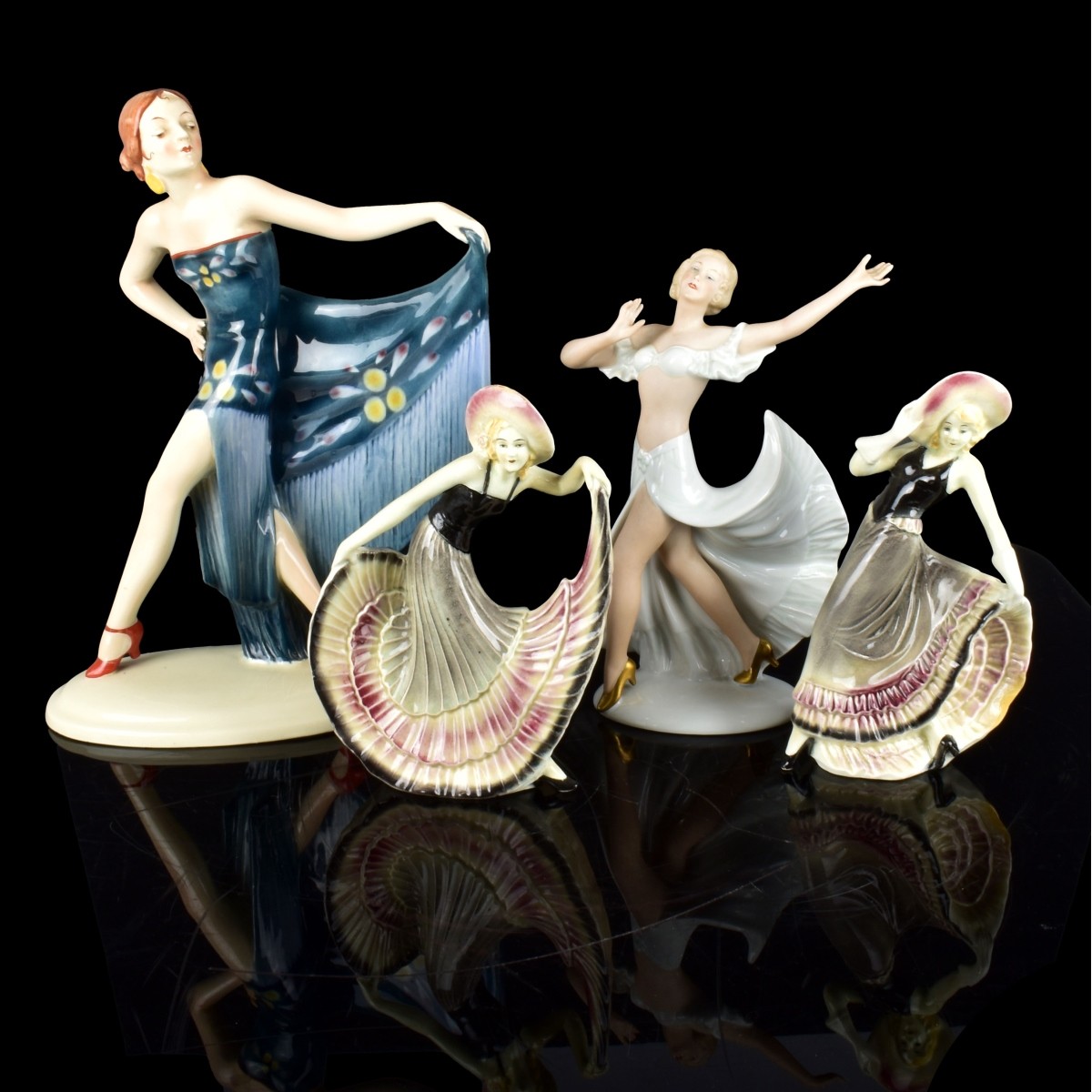 Four German Porcelain Dancing Figurines