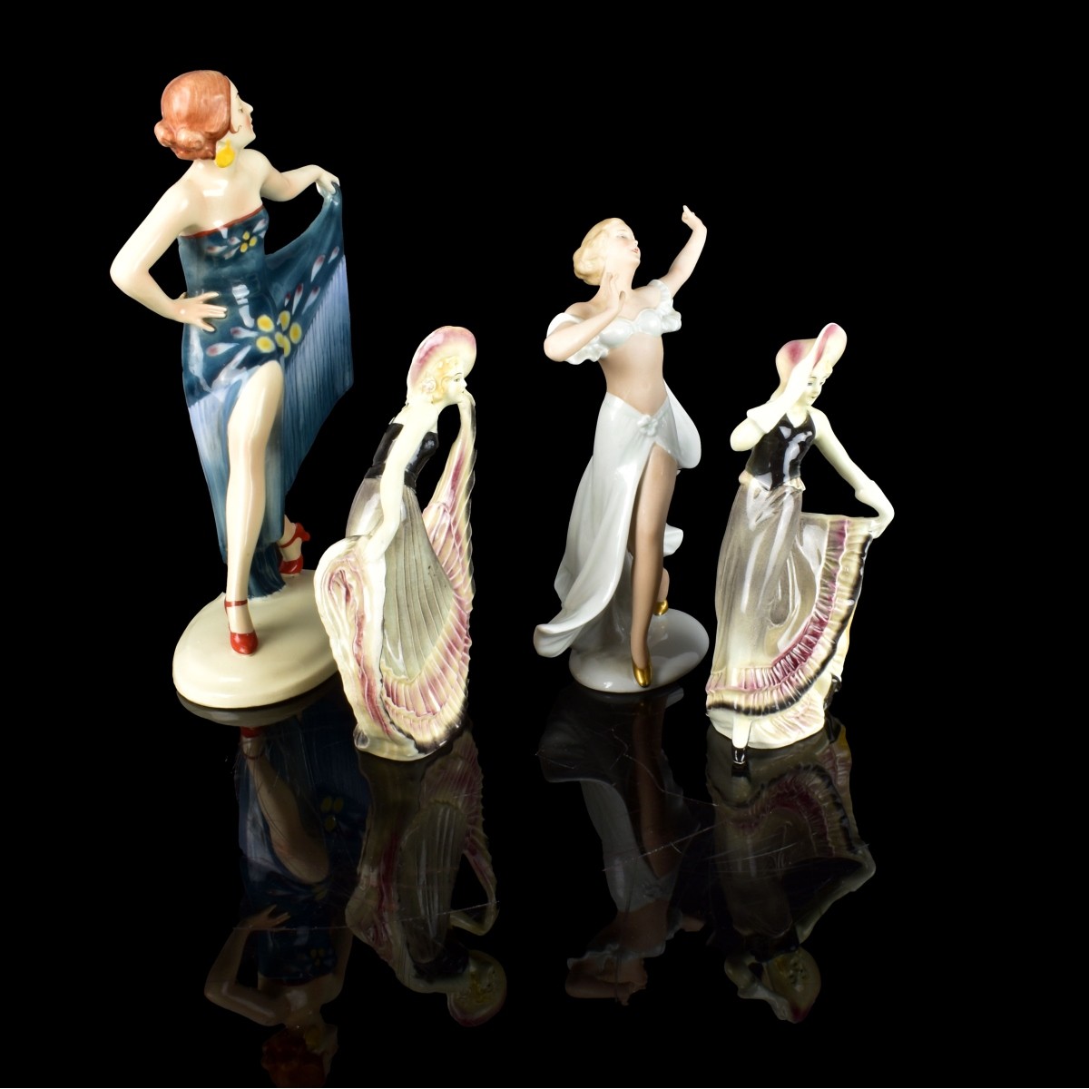 Four German Porcelain Dancing Figurines