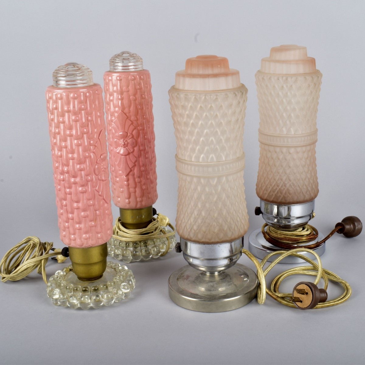 Two Pair Skyscraper Torpedo Glass Lamps