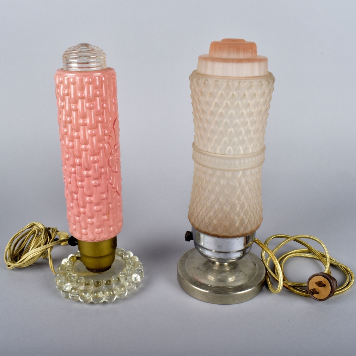 Two Pair Skyscraper Torpedo Glass Lamps