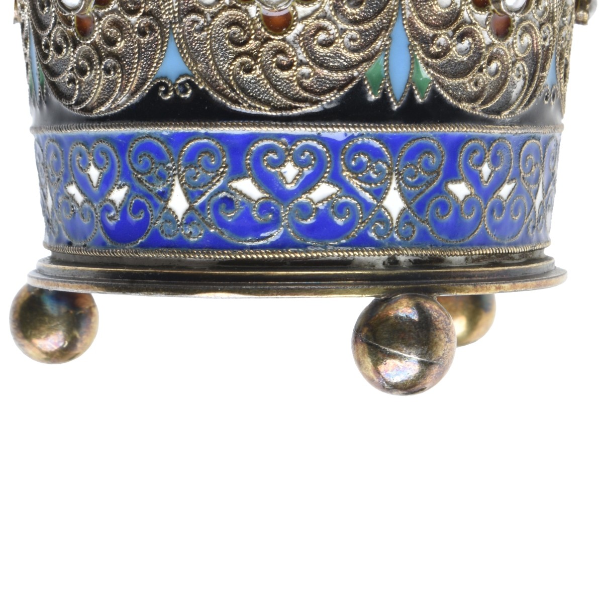 Russian Enamel Silver Gilt Wine Beaker