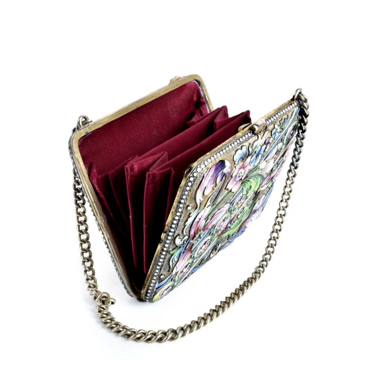 Russian Enamel Silver Gilt Purse