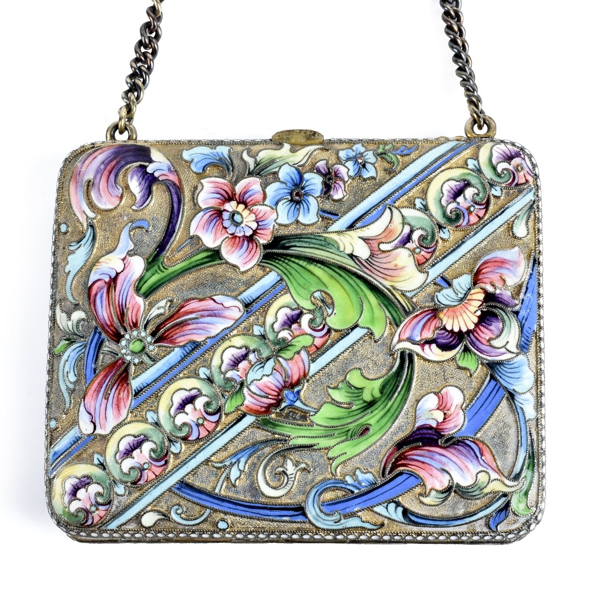 Russian Enamel Silver Gilt Purse