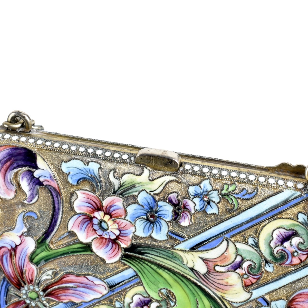 Russian Enamel Silver Gilt Purse