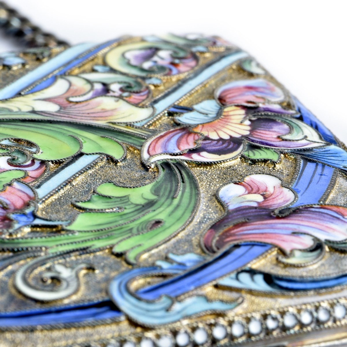 Russian Enamel Silver Gilt Purse