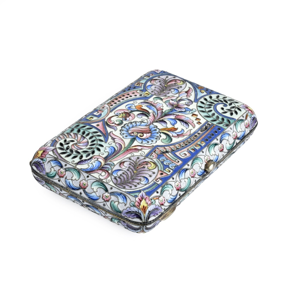 Russian Enamel Silver Cigarette Case