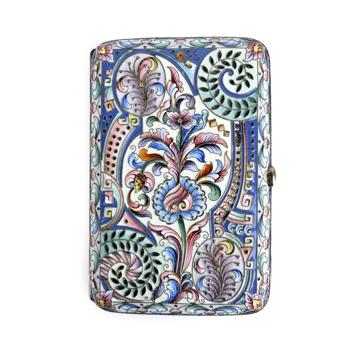 Russian Enamel Silver Cigarette Case