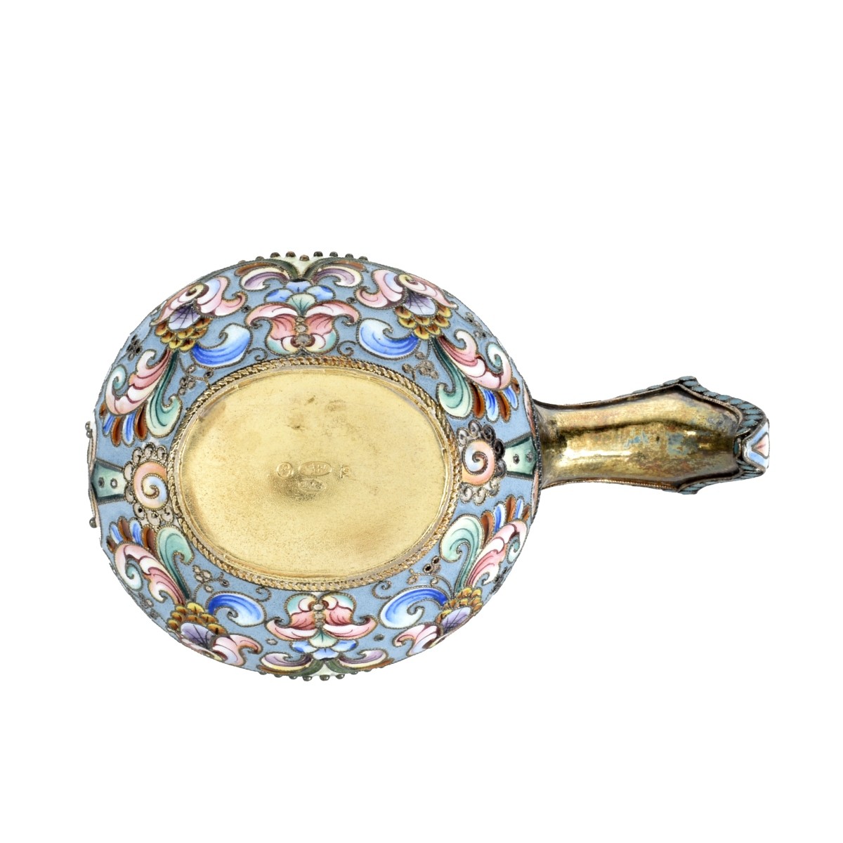 Russian Enamel Silver Gilt Kovsh