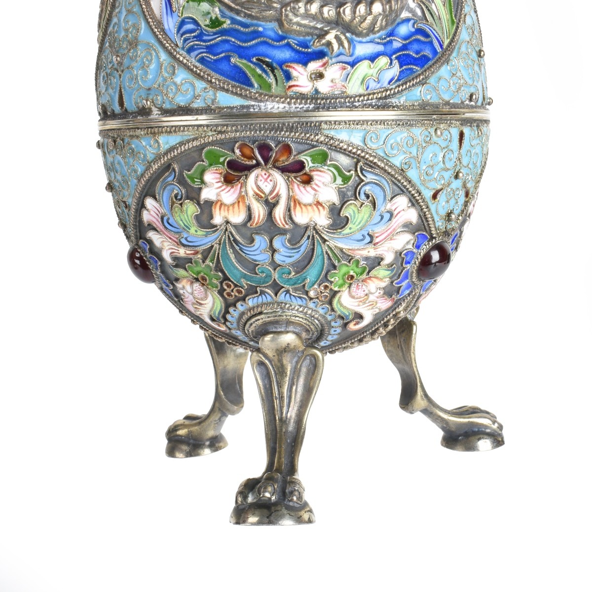 Russian Enamel Silver Egg