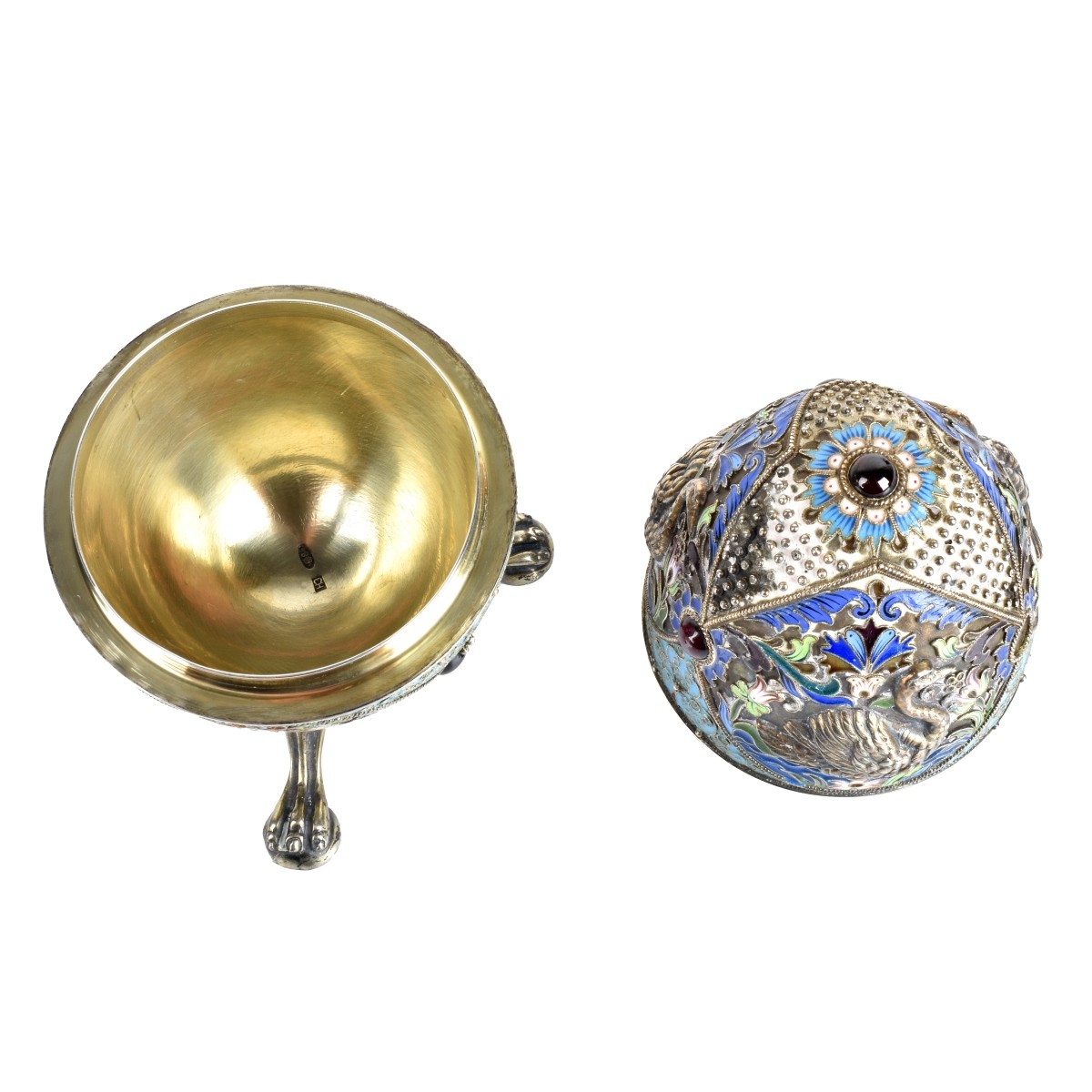 Russian Enamel Silver Egg