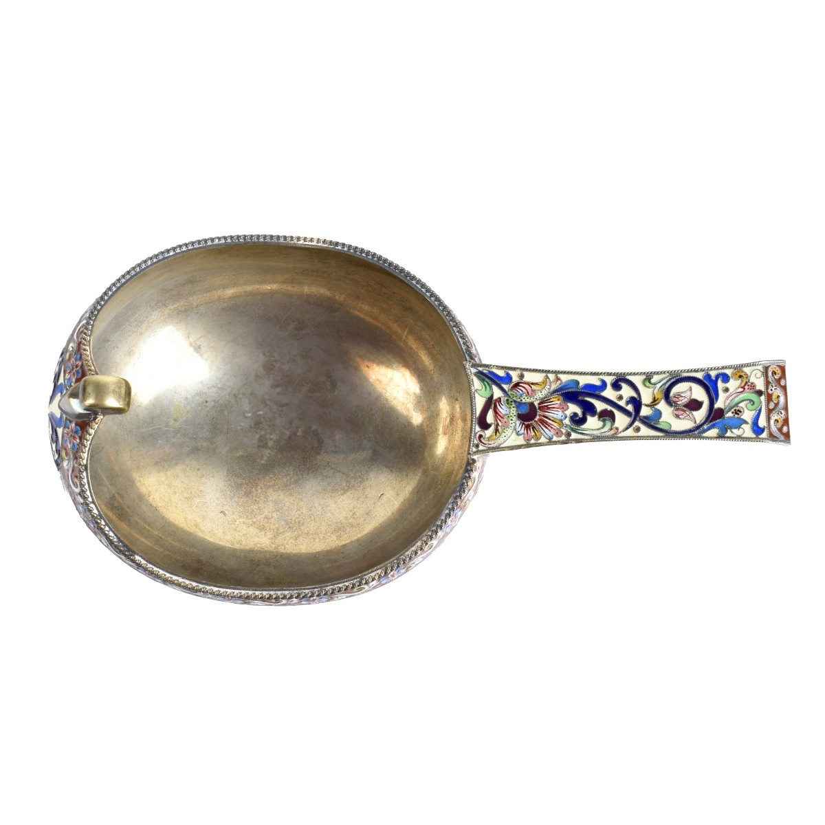 Russian Enamel Silver Gilt Kovsh