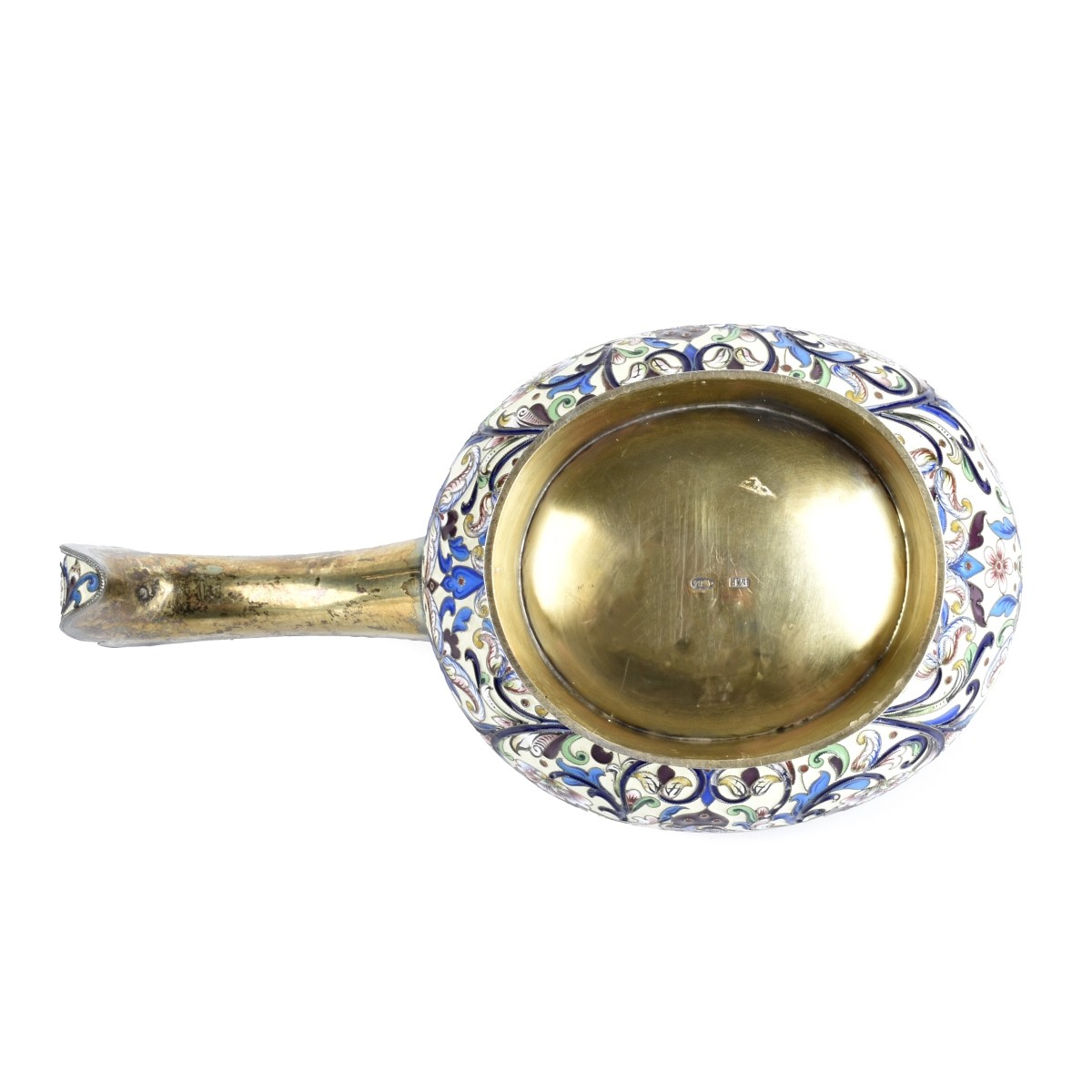 Russian Enamel Silver Gilt Kovsh