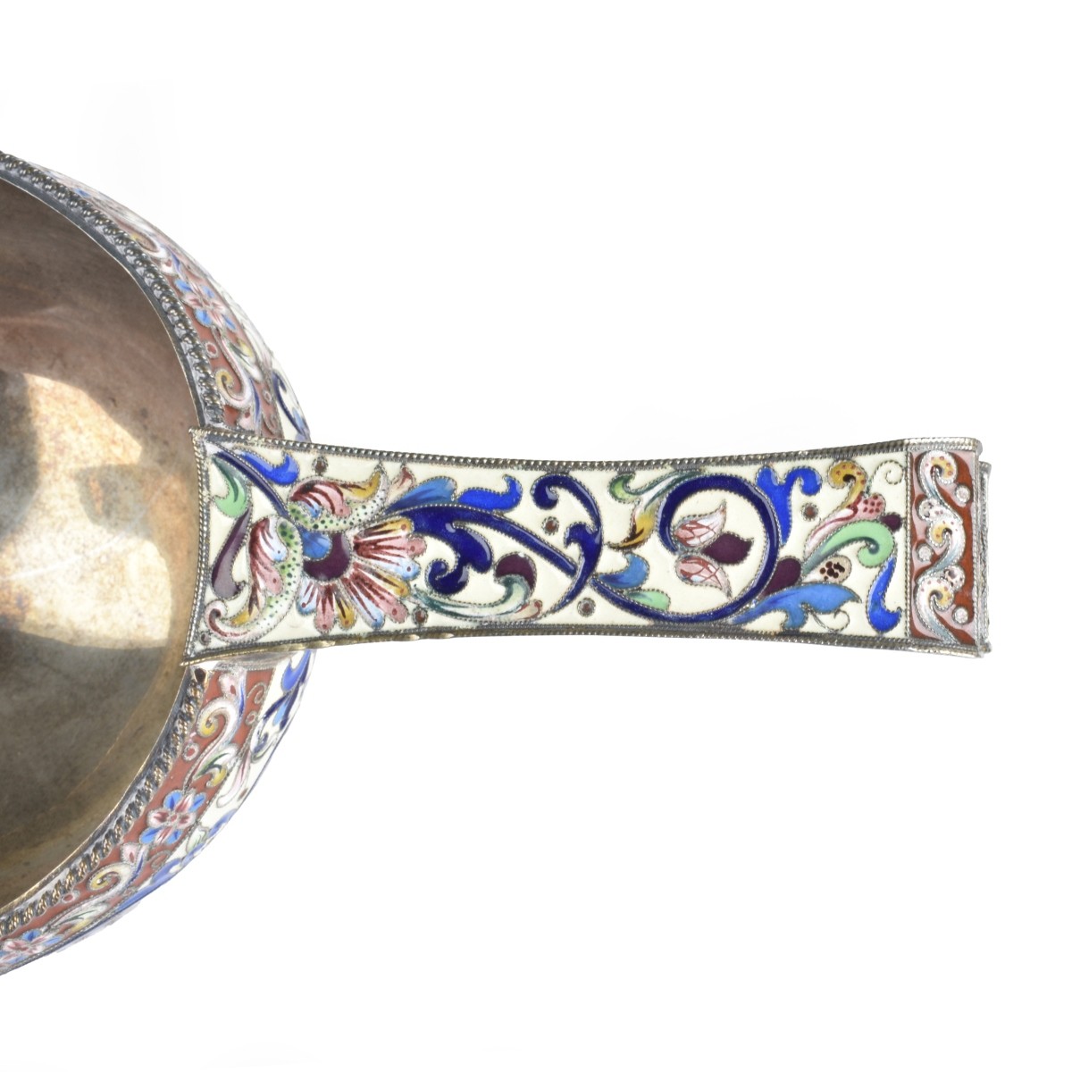 Russian Enamel Silver Gilt Kovsh