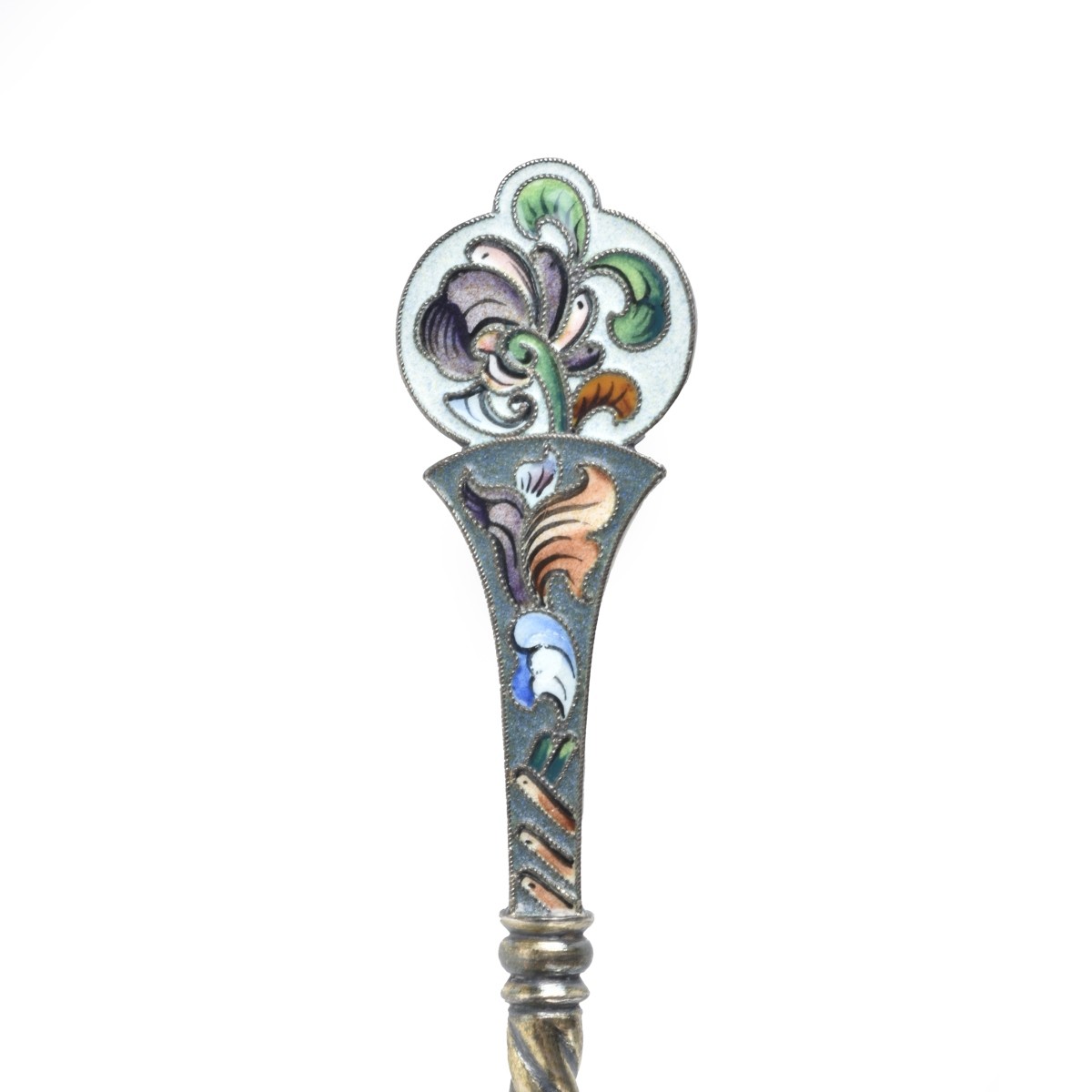 Russian Enamel Silver Gilt Spoon