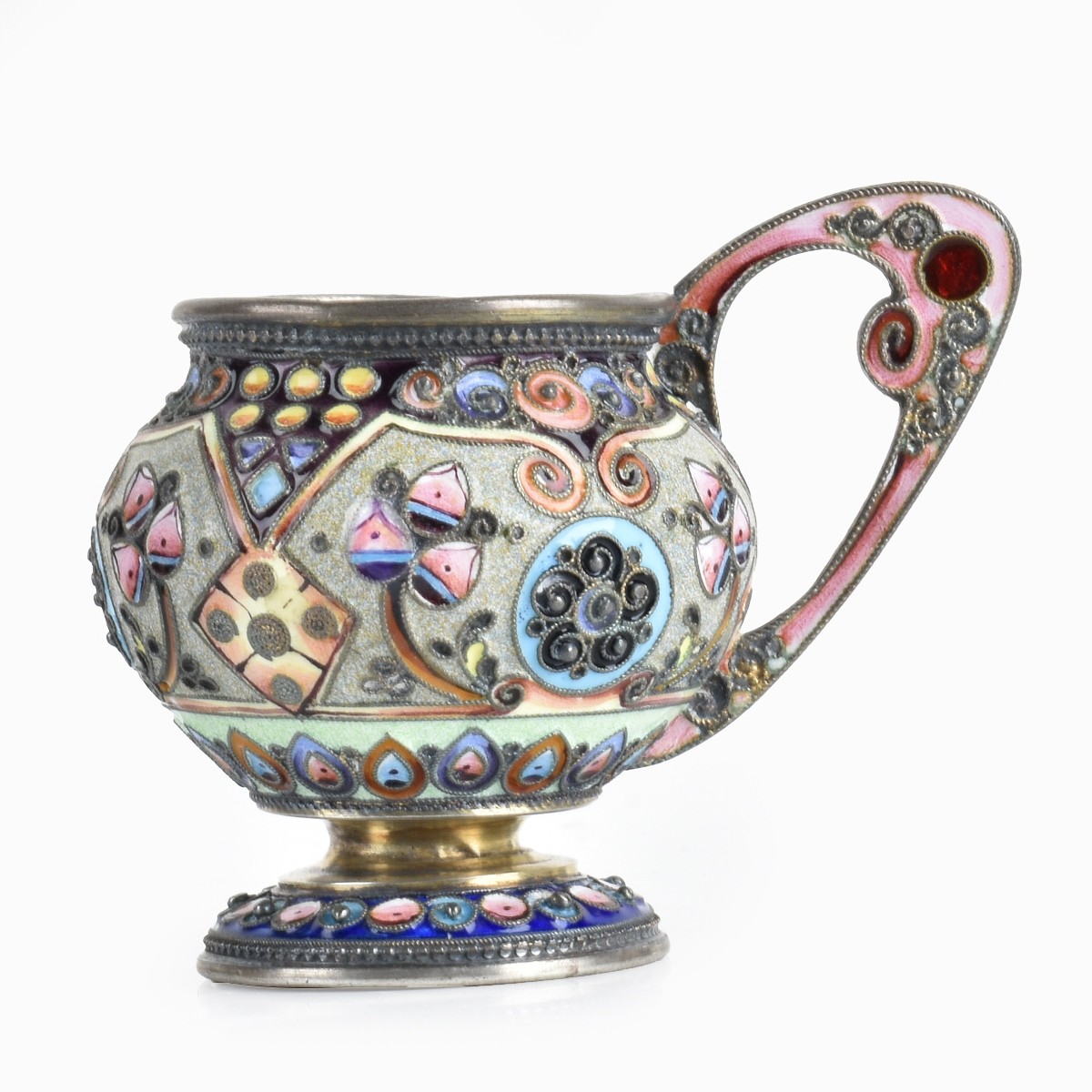 Russian Enamel Silver Gilt Charka