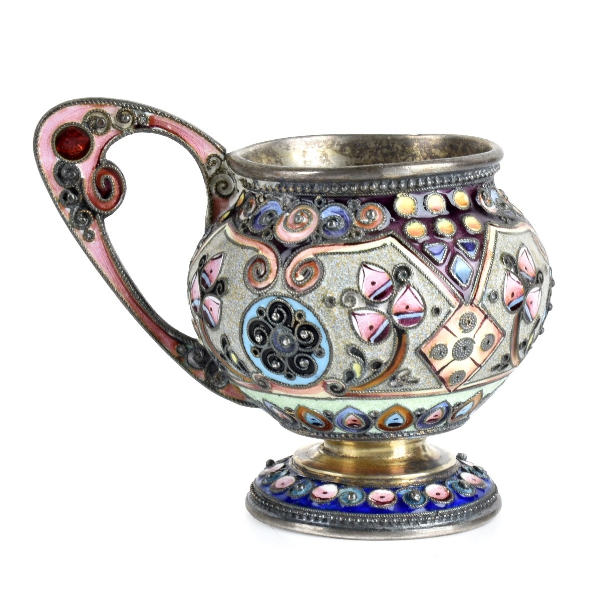 Russian Enamel Silver Gilt Charka