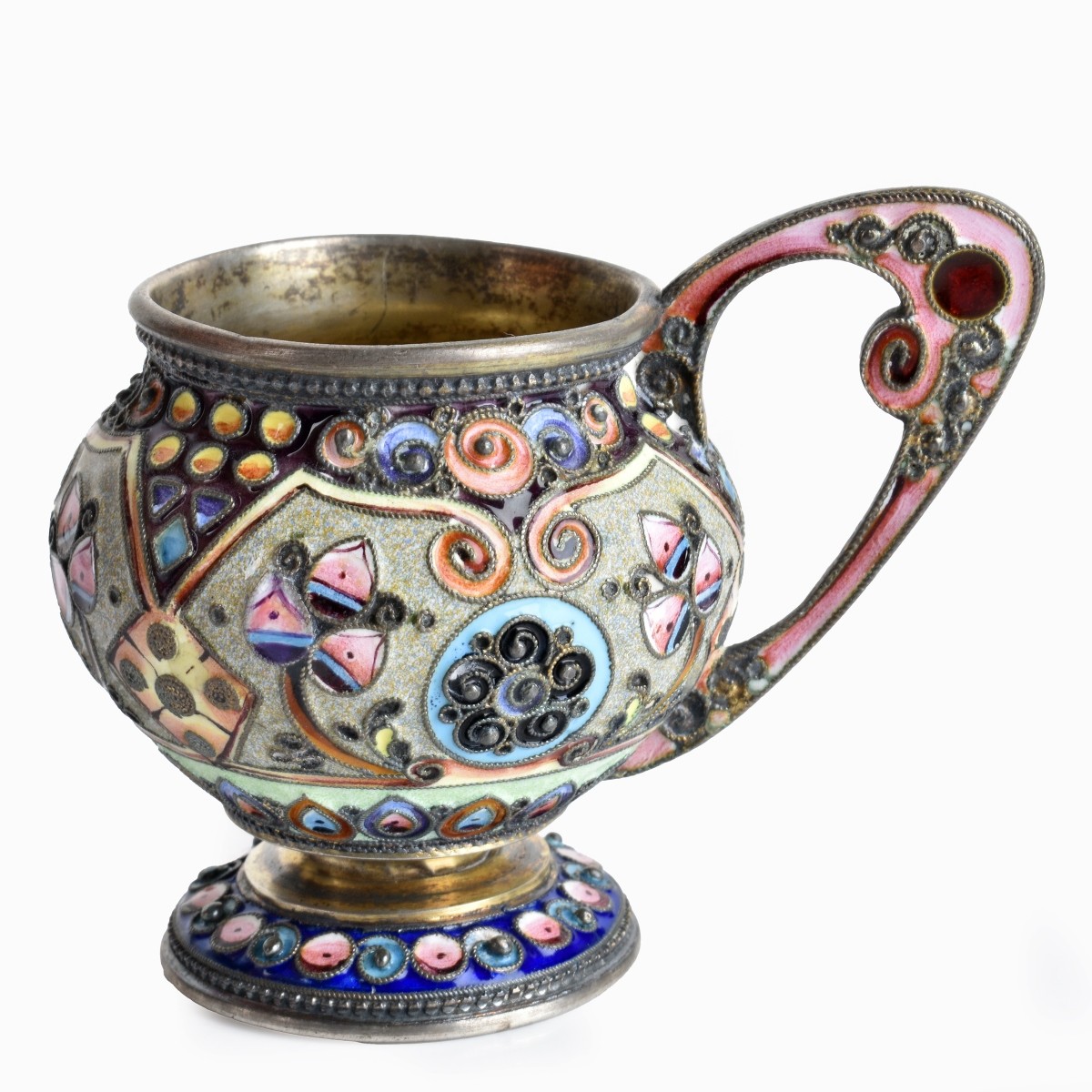 Russian Enamel Silver Gilt Charka