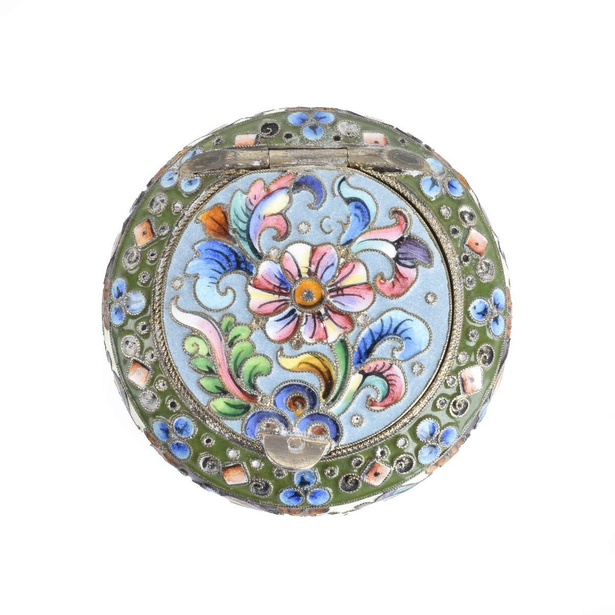 Russian Enamel Silver Bonbonnier