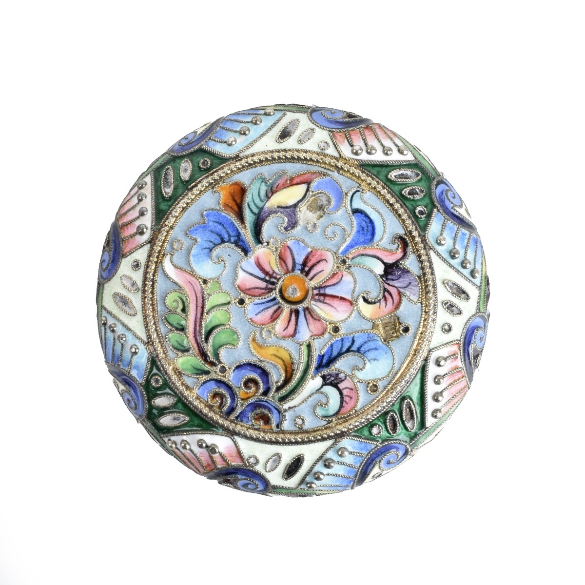 Russian Enamel Silver Bonbonnier